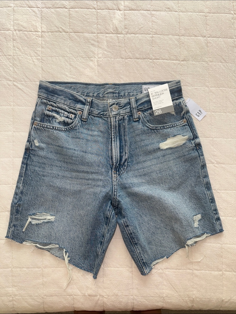 The Gap 8" Mid Rise Loose Denim Bermuda Shorts